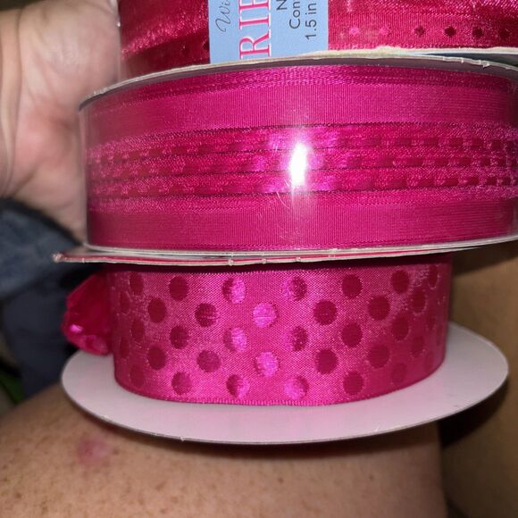 Wired Ribbon Pink Variety Pack And Opened Packs - Picture 3 of 6